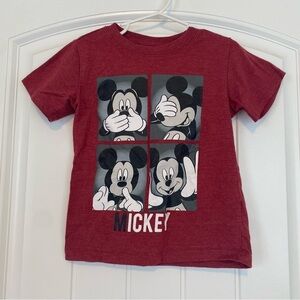Disney Junior Red Mickey Short Sleeve Tee Size 5T